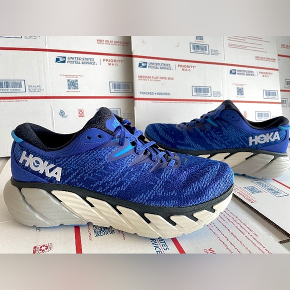 Men's Hoka One One Gaviota 4 Blue Running Hiking Shoes 11 11D 11.5D 12.5 12.5D - Picture 4 of 14